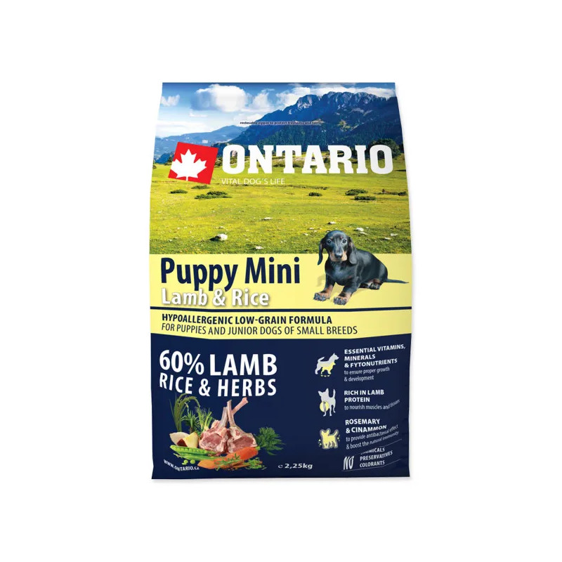 ONTARIO Puppy Mini Lamb & Rice 2,25kg