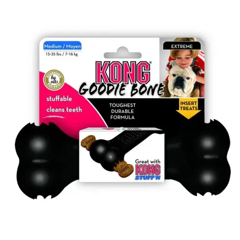 Kong Dog Extreme Csont fekete, természetes gumi, M
