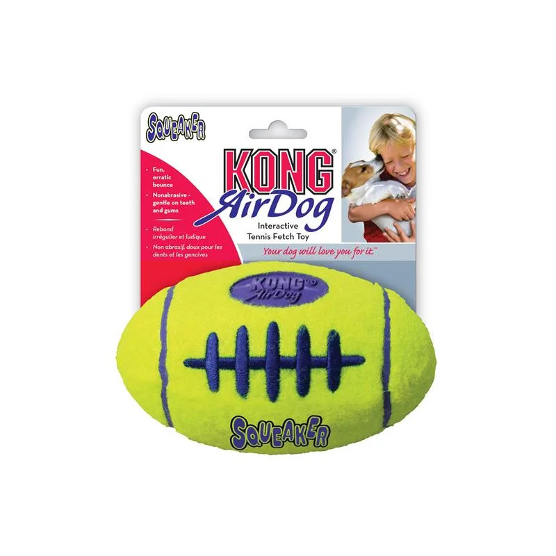 Kong Dog Airdog rögbi labda sípolóval, tenisz, vulkanizált gumi, S