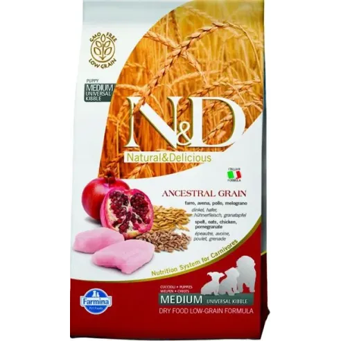 N&D Grain Dog Puppy Medium & Maxi Chicken & Pomegranate 2,5 kg