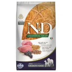 N&D Ancestral Grain Adult Medium & Maxi Lamb & Blueberry 12 kg
