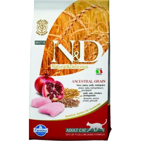 Farmina N&D cat AG adult, csirke, tönköly, zab & gránátalma 1,5 kg