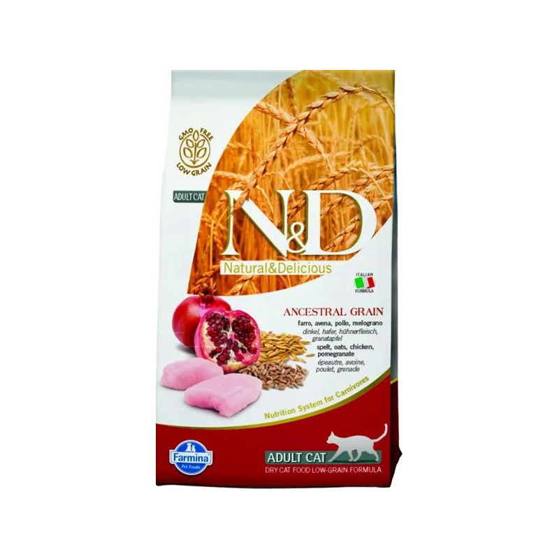 Farmina N&D cat AG adult, csirke, tönköly, zab & gránátalma 1,5 kg