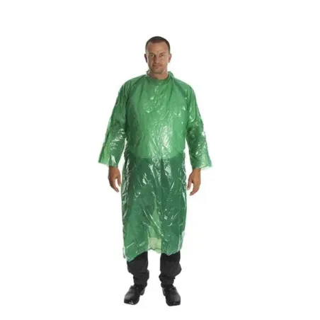 KRUTEX egyszer használatos műanyag köpeny, 130 cm hosszú, zöld