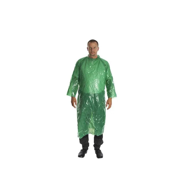 KRUTEX egyszer használatos műanyag köpeny, 130 cm hosszú, zöld