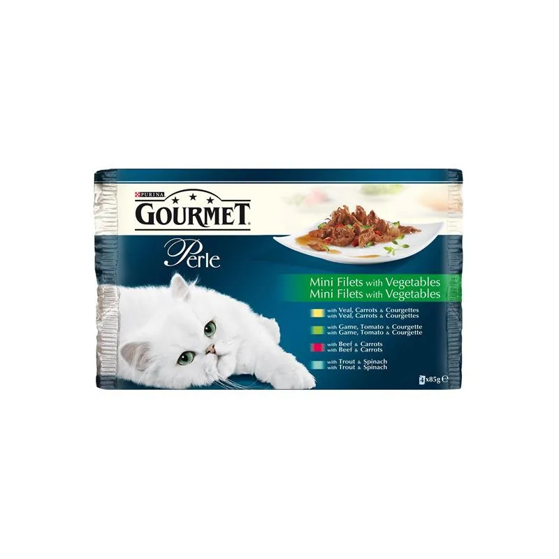 Nestlé GOURMET PERLE macska Multipack szószban zöldségekkel alutasak 4x85 g