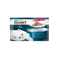 Nestlé GOURMET PERLE macska Multipack duo lazac&tőkehal alutasak 4x85 g