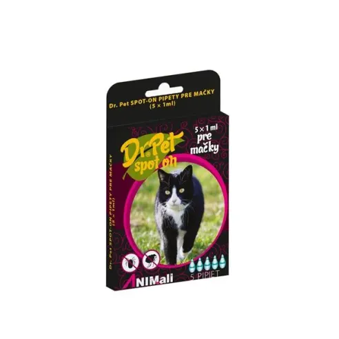 Dr.Pet spot-on pipetta macskáknak 5 x 1 ml (spot-on kullancs- és bolhariasztó macskáknak)