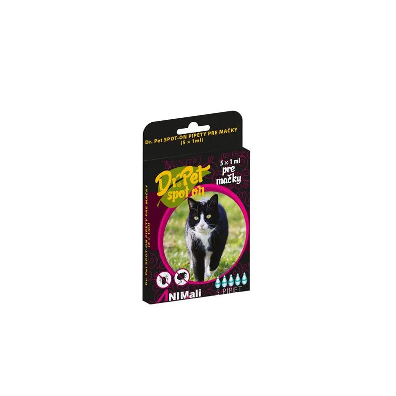 Dr.Pet spot-on pipetta macskáknak 5 x 1 ml (spot-on kullancs- és bolhariasztó macskáknak)