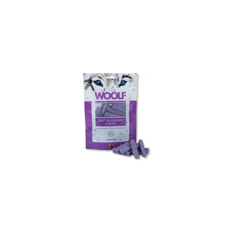 Pamlsok Woolf Dog Blueberry & Chicken Soft Strips 100 g