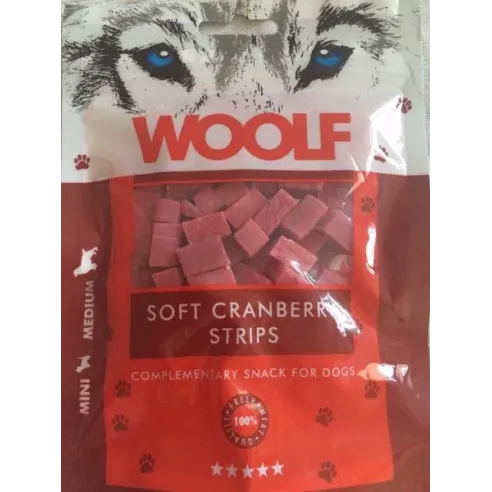 WOOLF Soft Cranberry Strips 100g