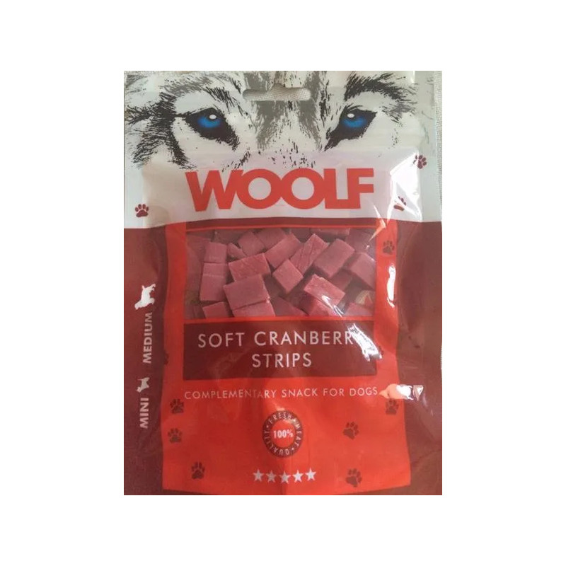 WOOLF Soft Cranberry Strips 100g
