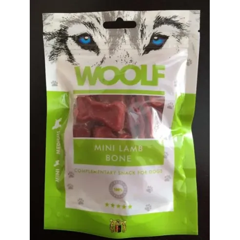 Woolf kutyajutalomfalat – bárányhúsos mini csontocskák, 100 g