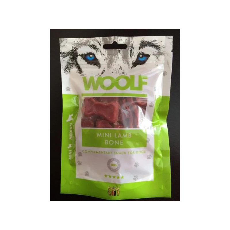 Woolf kutyajutalomfalat – bárányhúsos mini csontocskák, 100 g