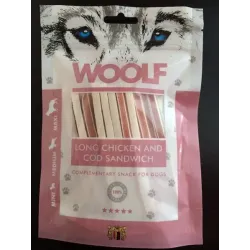 Jutalomfalat Woolf Dog Chicken & Codfish Soft Sandwich LONG 100 g