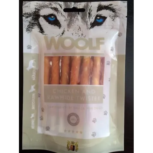 Woolf Dog csirkés-bőrrágókás csavart jutalomfalat 100 g