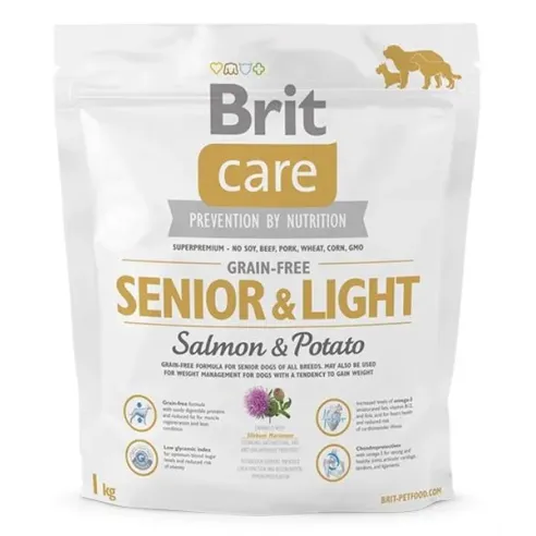 BRIT Care kutya Gabonamentes Senior & Light Lazac & Burgonya 1 kg
