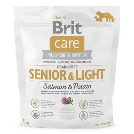 BRIT Care kutya Gabonamentes Senior & Light Lazac & Burgonya 1 kg