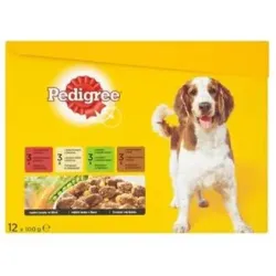 Mars PEDIGREE alutasakos kutya ADULT MP HD+csirke+zöldség & HD+zöldség & pulyka+sárgarépa 12x100 g