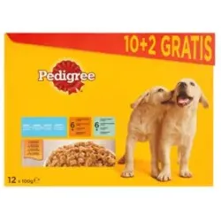 Mars PEDIGREE tasakos JUNIOR kutyaeledel csirke- & bárány- & baromfi- & marhahússal rizzsel, aszpikban 12 x 100 g