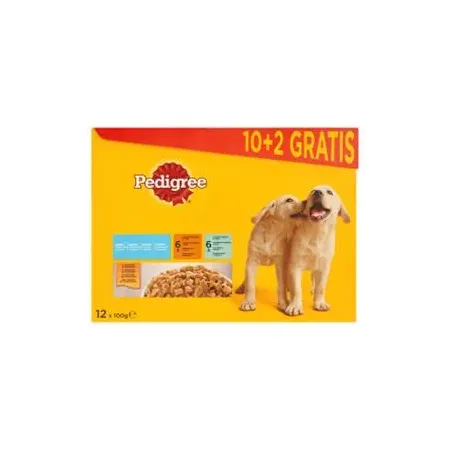 Mars PEDIGREE tasakos JUNIOR kutyaeledel csirke- & bárány- & baromfi- & marhahússal rizzsel, aszpikban 12 x 100 g