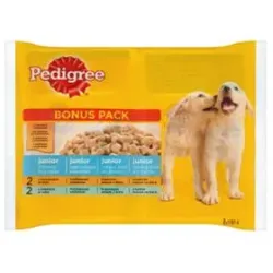Mars PEDIGREE tasakos kutya JUNIOR Multipack csirke&rízs zselében, marha&rízs zselében 4 x 100 g