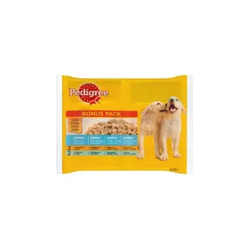 Mars PEDIGREE tasakos kutya JUNIOR Multipack csirke&rízs zselében, marha&rízs zselében 4 x 100 g