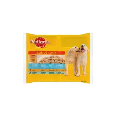 Mars PEDIGREE tasakos kutya JUNIOR Multipack csirke&rízs zselében, marha&rízs zselében 4 x 100 g