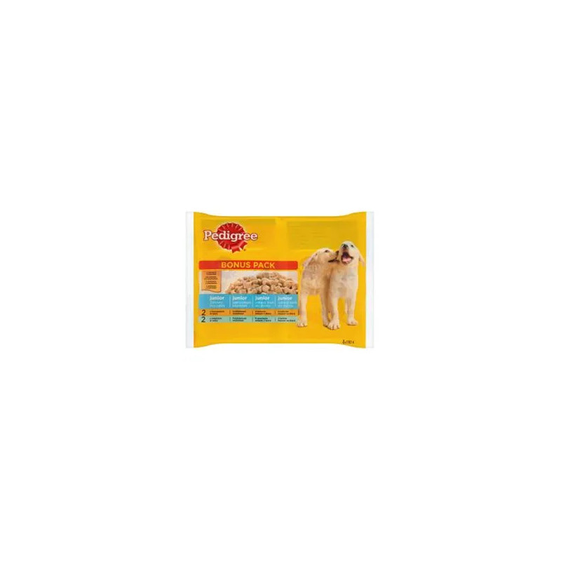 Mars PEDIGREE tasakos kutya JUNIOR Multipack csirke&rízs zselében, marha&rízs zselében 4 x 100 g