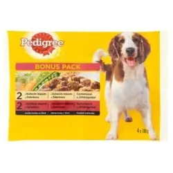 Mars PEDIGREE alutasakos kutya ADULT Multipack csirke&zöldség és marha&zöldség szószban 4 x 100 g