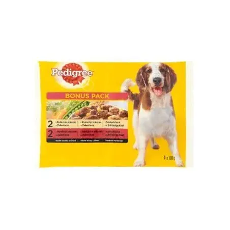 Mars PEDIGREE alutasakos kutya ADULT Multipack csirke&zöldség és marha&zöldség szószban 4 x 100 g