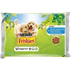 Nestlé Friskies dog Junior csirkével és sárgarépával szószban alutasak 4x100 g