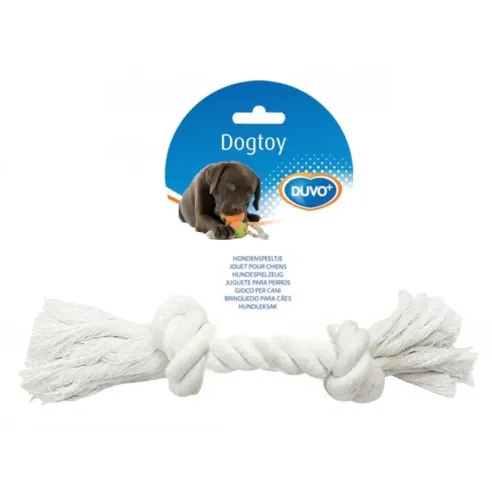 DUVO+ Húzókötél 2 csomóval, fehér, Medium 26 cm