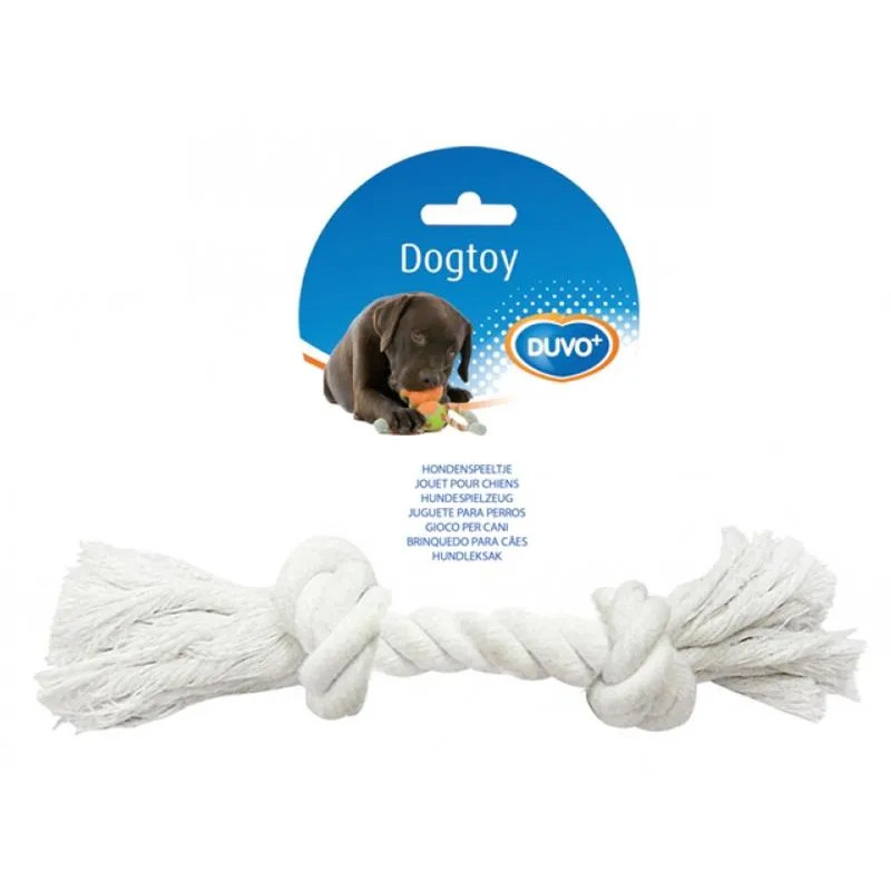 DUVO+ Húzókötél 2 csomóval, fehér, Medium 26 cm