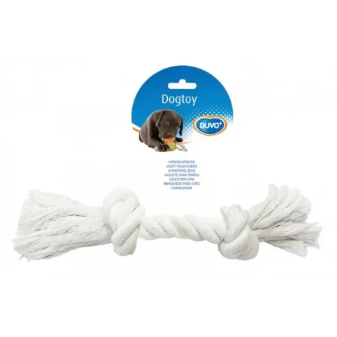 DUVO+ Játék Kötél 2 csomóval húzáshoz fehér Nagy 35 cm