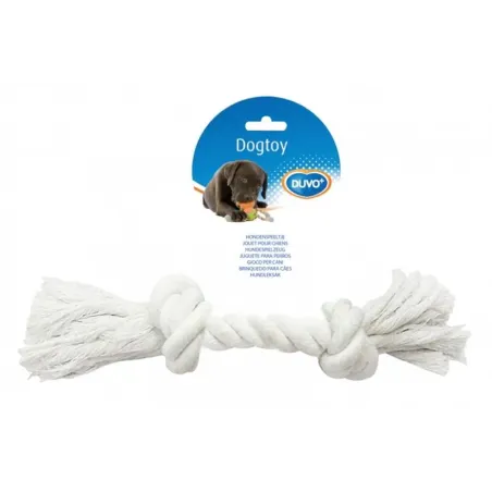 DUVO+ Játék Kötél 2 csomóval húzáshoz fehér Nagy 35 cm