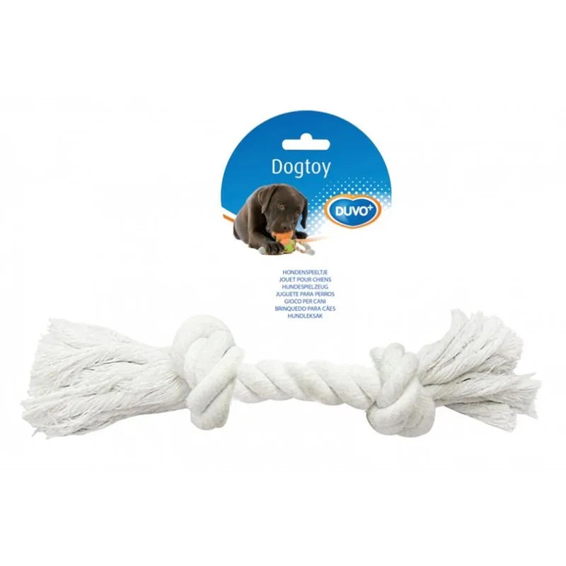 DUVO+ Játék Kötél 2 csomóval húzáshoz fehér Nagy 35 cm