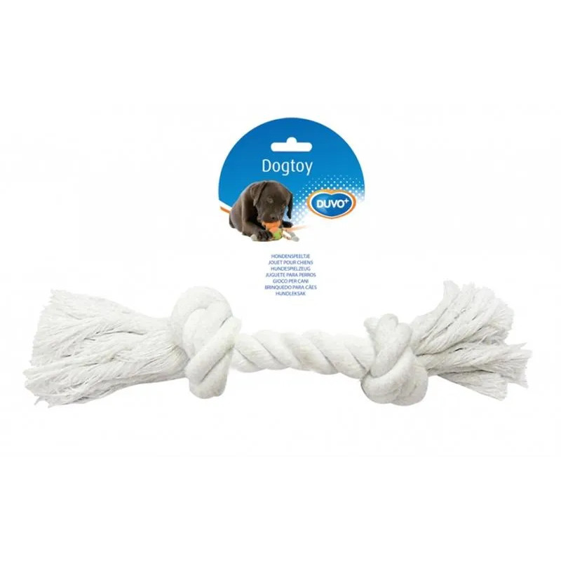 DUVO+ Játék Kötél 2 Csomóval Húzáshoz fehér XLarge 37 cm