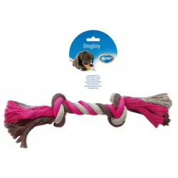DUVO+ Játék Kötél 2 csomóval húzáshoz rózsaszín-szürke XLarge 37 cm
