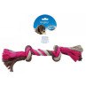 DUVO+ Játék Kötél 2 csomóval húzáshoz rózsaszín-szürke XLarge 37 cm