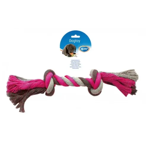 DUVO+ Játék kötél 2 csomóval húzáshoz, rózsaszürke-fehér XXLarge 45 cm