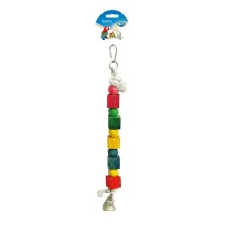 DUVO+ játék kötél madaraknak fa kockákkal és csengővel 35 cm
