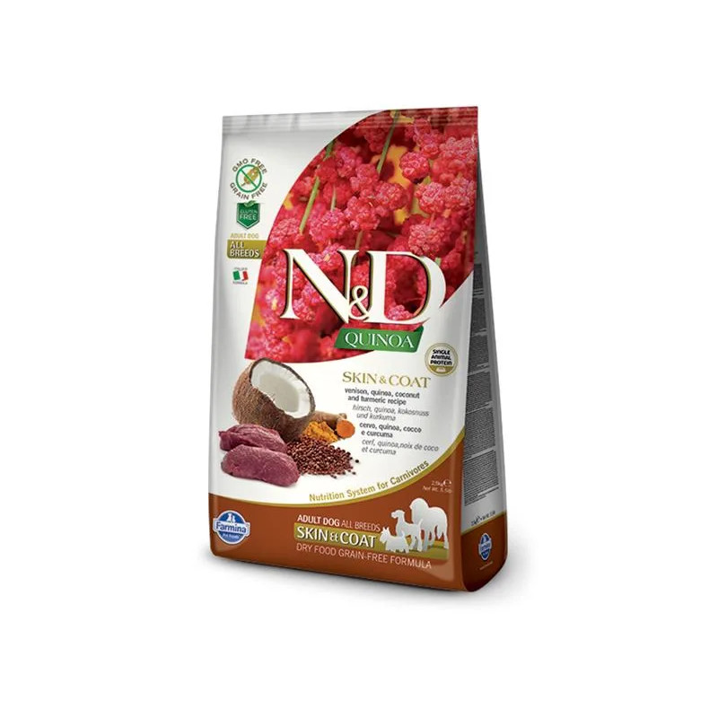 Farmina N&D dog QUINOA (GF) adult all breed, skin & coat, szarvashús 2,5 kg
