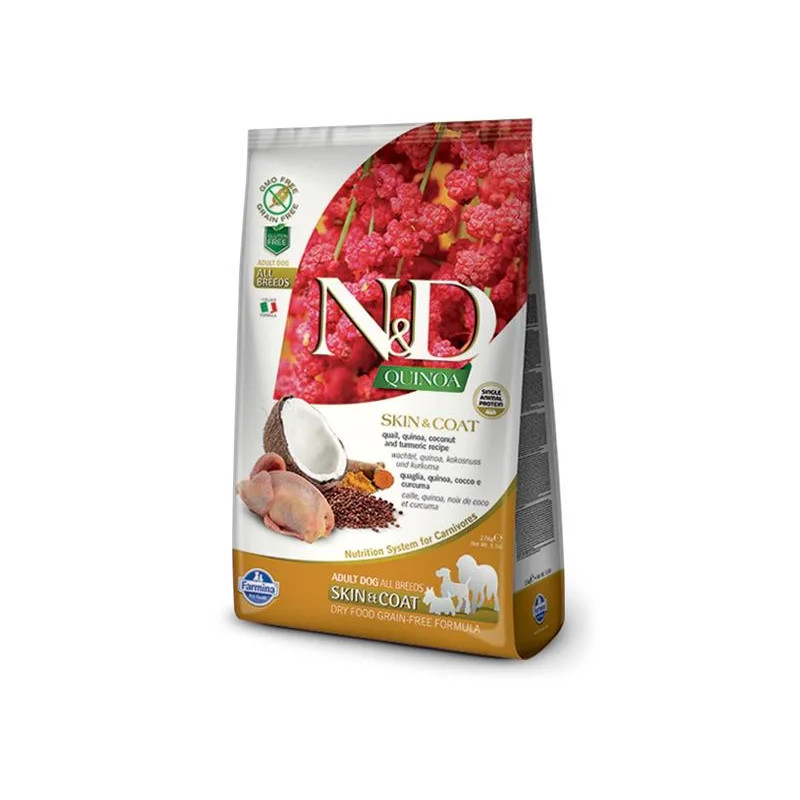 Farmina N&D dog QUINOA (GF) adult all breed, skin & coat, fürj 2,5 kg