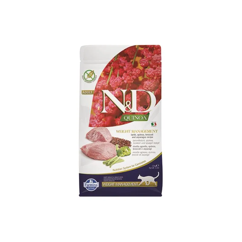 Farmina N&D macska QUINOA (GF) adult, testsúlykontroll, bárány 1,5 kg