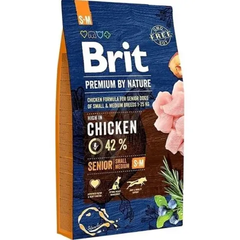 Brit Premium by Nature dog Senior S+ M 8 kg