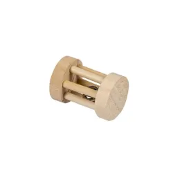 DUVO+ Játék fa henger csengővel rágcsálóknak 3,5 x 5 cm