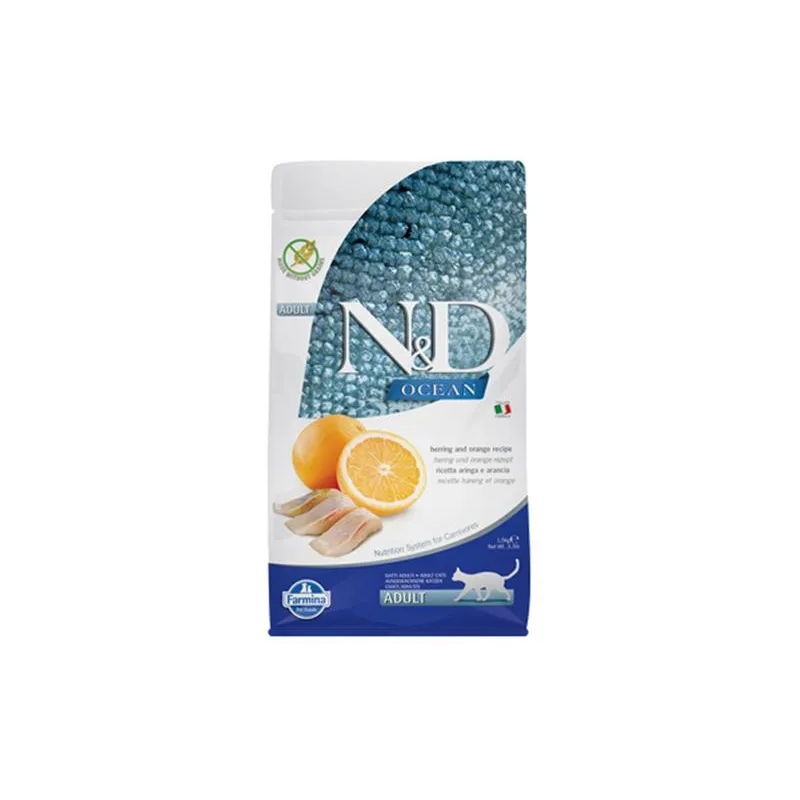 Farmina N&D macska OCEAN (GF) felnőtt, hering & narancs 1,5 kg