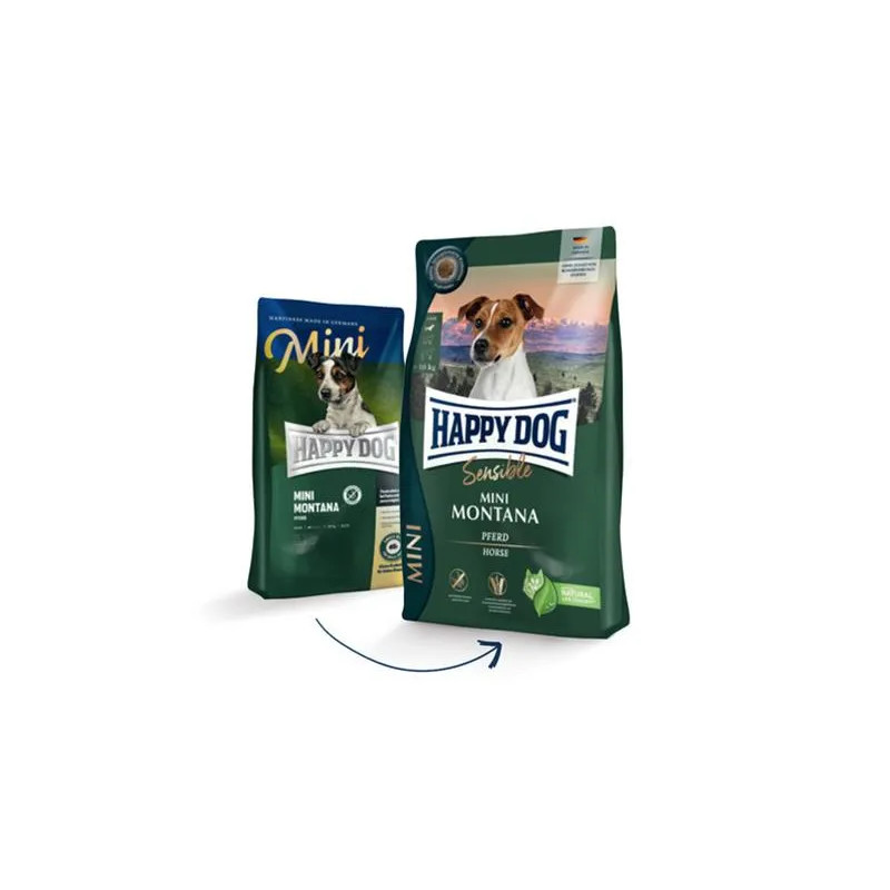 Happy Dog SUPER PREMIUM - Sensible MINI - Montana lóhússal és burgonyával / gabonamentes 4 kg