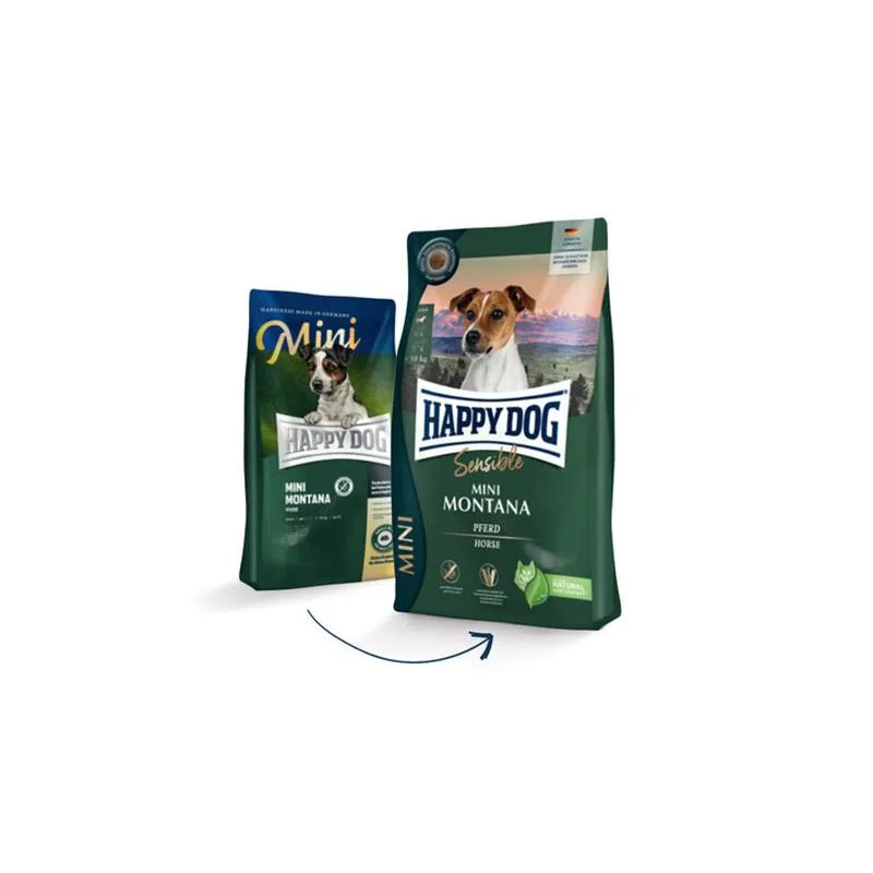 Happy Dog SUPER PREMIUM - Sensible MINI - Montana lóhús és burgonya / gabonamentes 0,8 kg